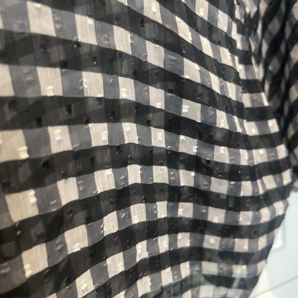 Free People Picnic Plaid Gingham Tie Front Ruffle Sheer Shirt One Size NWT - Picture 9 of 10